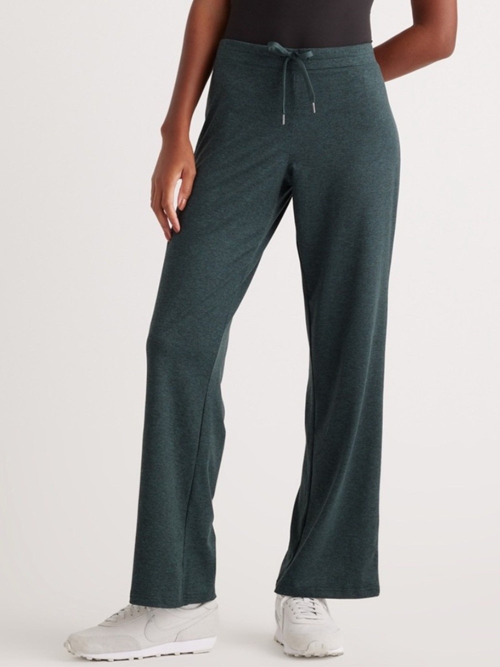 Quince ✨ Flowknit Wide Leg Track Pant | Heather Green | Sz Large